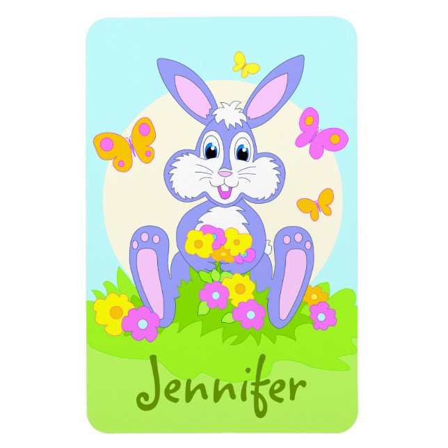 Íman Feliz Bunny Magnets Personalizado (Vertical)