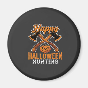 Íman Feliz Caça de Halloween Machados Cruzados Abóbora