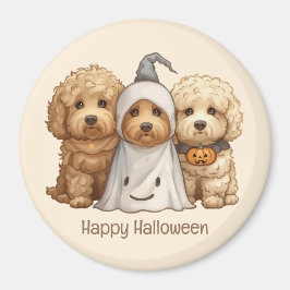 Íman Feliz Cachorro de Goldendoodle de Halloween