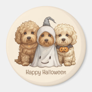 Íman Feliz Cachorro de Goldendoodle de Halloween
