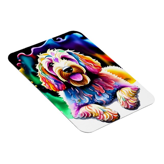 Íman Feliz Cachorro Goldendoodle Design (Lado Direito)