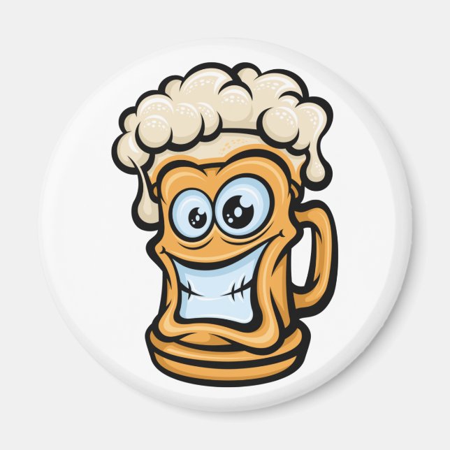 Íman Feliz Cama De Cerveja, Ilustração Engraçada (Frente)