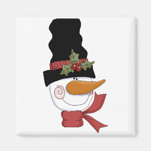 Íman Feliz Camiseta e presentes de boneco de neve