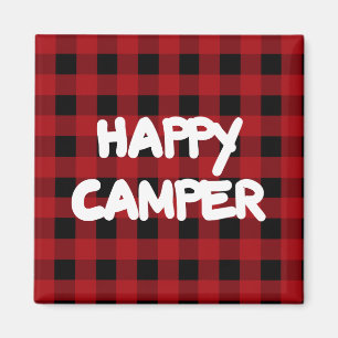 Íman Feliz Camper Red Buffalo Xadrez Refrigeradora