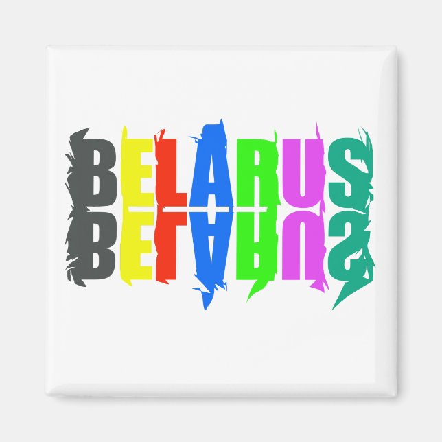 Íman Feliz Carta Colorida da Bielorrússia (Frente)