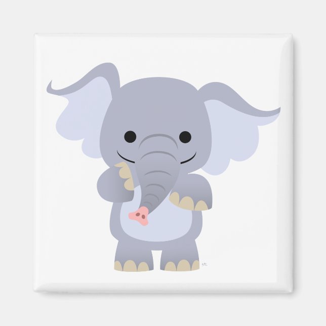 Íman Feliz Cartoon Elphant Magnet (Frente)