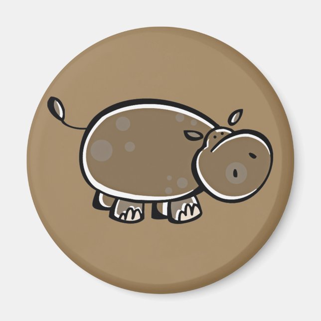 Íman Feliz Cartoon Hippo (Frente)