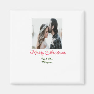Íman Feliz casal de Natal - adicione nome feliz holida