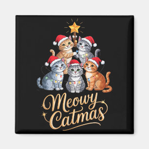 Íman Feliz Catmas Árvore de Natal Engraçada Corresponde