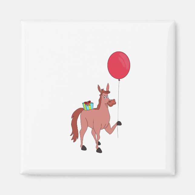 Íman Feliz Cavalo de Aniversário (Frente)
