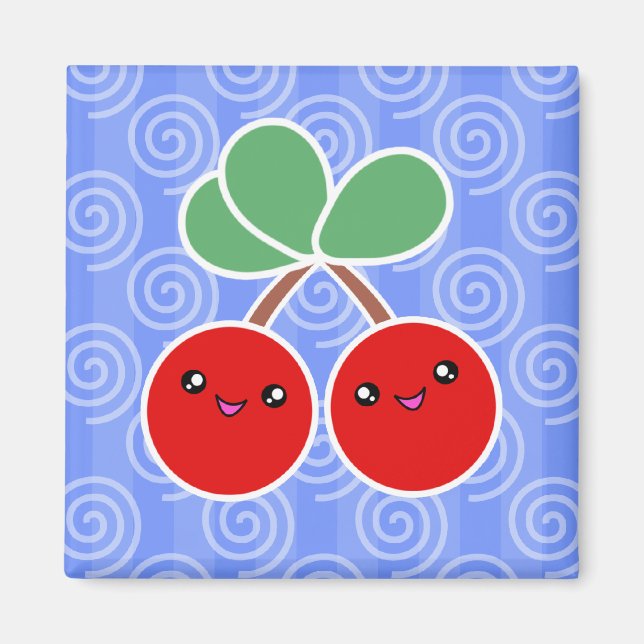 Íman Feliz Cherry Kawaii Magnet (Frente)