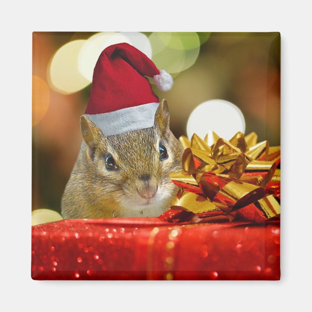 Íman Feliz Chipmunk Feliz Natal (Frente)