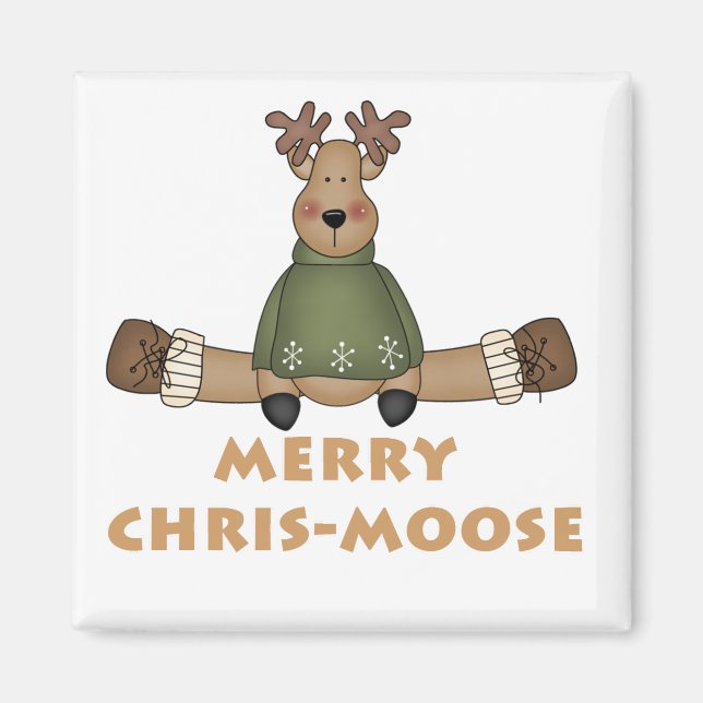 Íman Feliz Chris-Moose T-shirts e presentes (Frente)