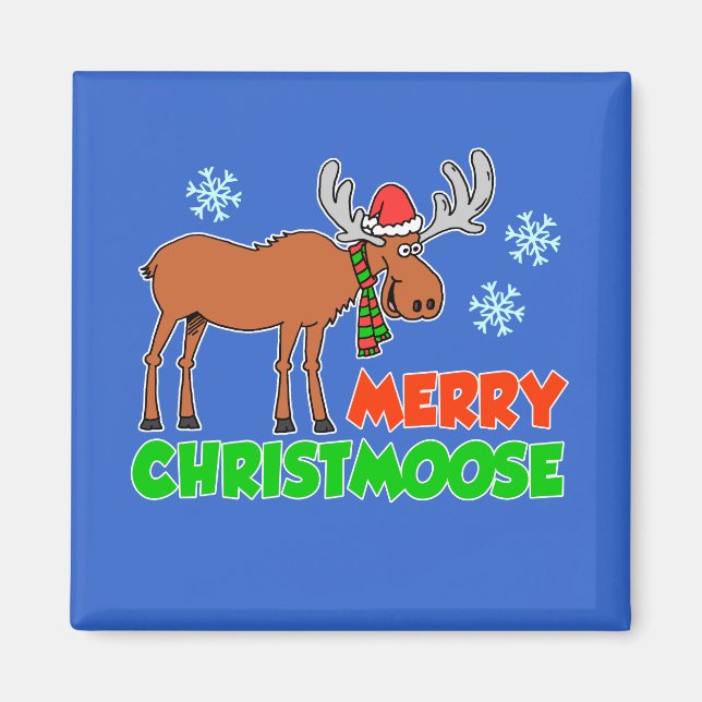 Íman Feliz Christmoose - Moose de Cartoon Cujo (Frente)