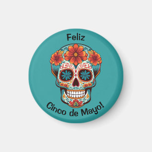 Íman Feliz Cinco de Mayo! Crânio de Açúcar