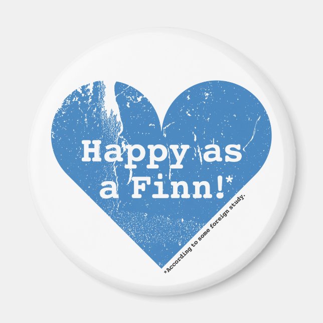 Íman Feliz como um finlandês Magnet (Frente)