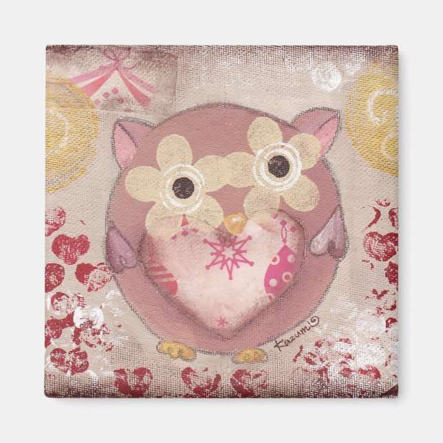 Íman Feliz Coruja Magnet (Frente)