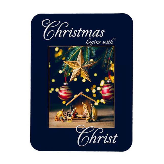 Íman Feliz Cristo da Cena de Natal (Vertical)