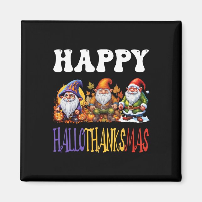 Íman Feliz Cristo de Ação de Graças de Halloween de Hal (Frente)