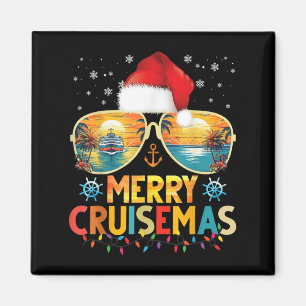 Íman Feliz Cruisemas Chapéu de Papai Noel Retro Cruzeir