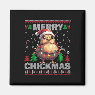 Íman Feliz De Fickmas Engraçado Natal De Frango Feio Pa