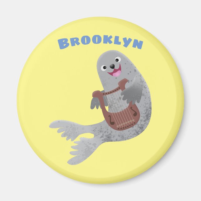 Íman Feliz desenho animado do selo harp (Frente)