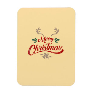 Íman Feliz Design de Natal Vermelho e Verde