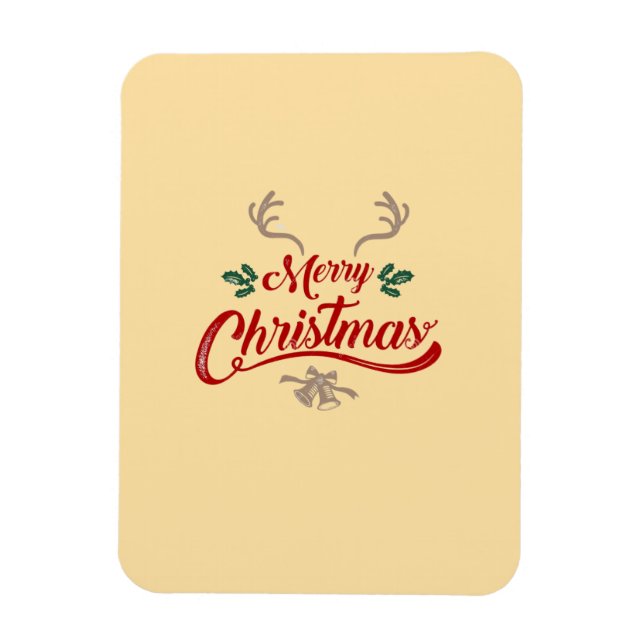 Íman Feliz Design de Natal | Vermelho e Verde (Vertical)