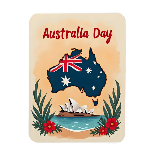 Íman Feliz Dia da Austrália (Vertical)