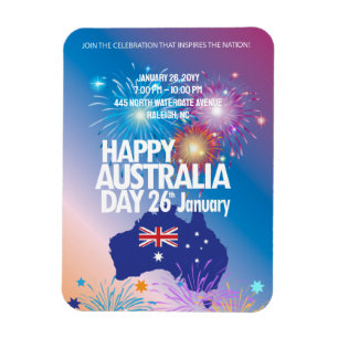 Íman Feliz Dia da Austrália 26 de janeiro festival de f