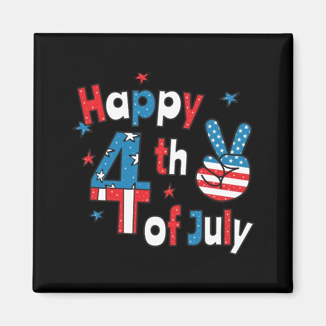 Íman Feliz Dia da Independência em 4 de julho (Frente)