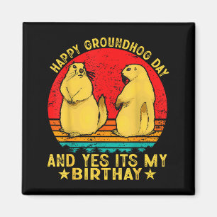 Íman Feliz Dia da Marmota 2025 Piadas Marmota Retro 
