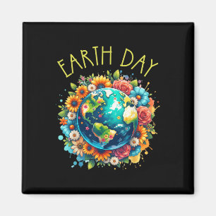 Íman Feliz Dia da Terra Camisa Terra Cura com Terra Flo