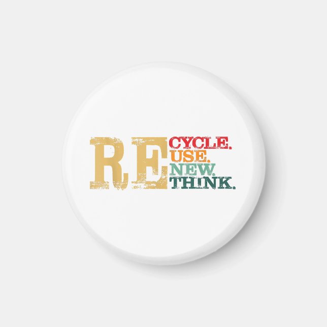 Íman Feliz Dia da Terra Reciclar Reutilizar Renovar Rep (Frente)