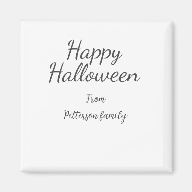 Íman Feliz Dia das Bruxas adiciona nome familiar caligr (Frente)