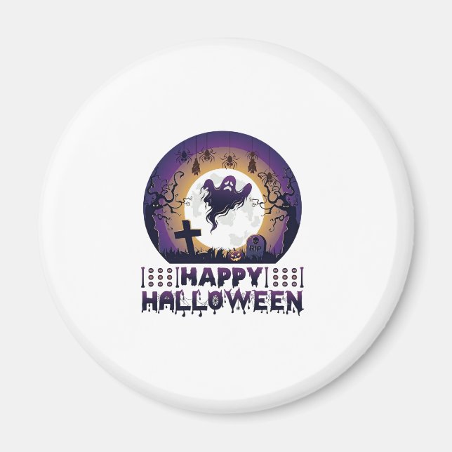 Íman Feliz Dia das Bruxas Morcegos Aranhas_1 (Frente)