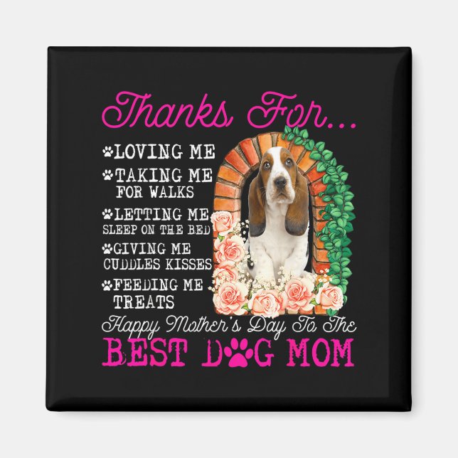 Íman Feliz dia das mães divertido cachorro mãe fofo bas (Frente)