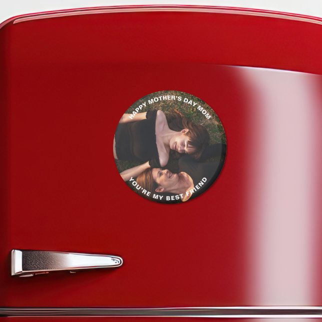 Íman Feliz Dia das Mães Foto Personalizada Mãe-Meu Melh (Criador carregado)