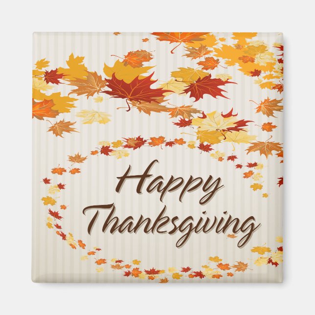 Íman Feliz Dia de Ação de Graças 4 Mapas (Frente)