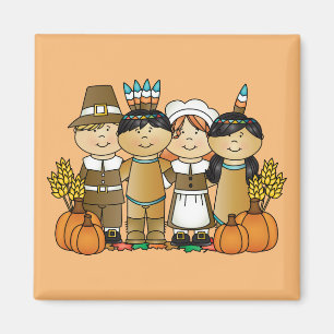 Íman Feliz Dia de Ação de Graças a Crianças