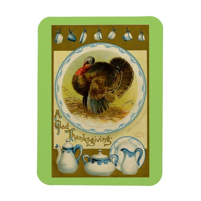 Íman Feliz Dia de Ação de Graças à Turquia (Vertical)