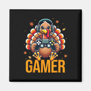 Íman Feliz Dia de Ação de Graças ao Peru Gamer Outono J