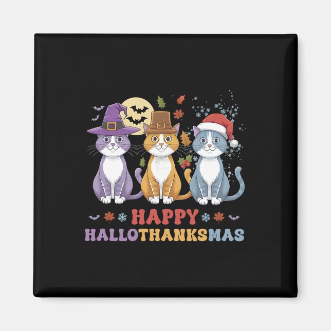 Íman Feliz Dia de Ação de Graças de Halloween (Frente)