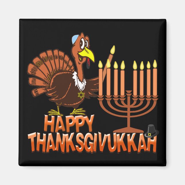 Íman Feliz Dia de Ação de Graças de Hanukkah Magnet (Frente)