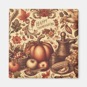 Íman Feliz Dia de Ação de Graças Vintage/Clássico