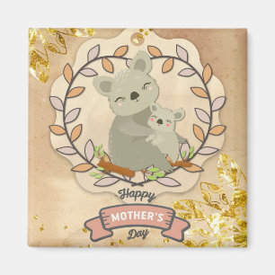 Íman Feliz Dia de as mães, Bonito, Urso Koala e Bebê