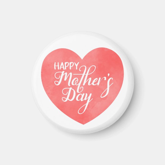 Íman Feliz dia de as mães de cor rosa (Frente)