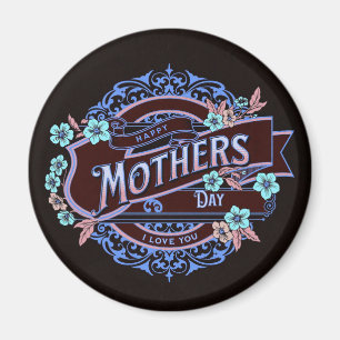 Íman Feliz Dia de as mães Flores Vitorianas