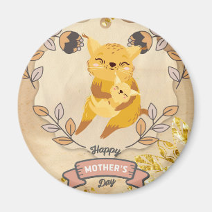 Íman Feliz Dia de as mães, Gato e Gatinho