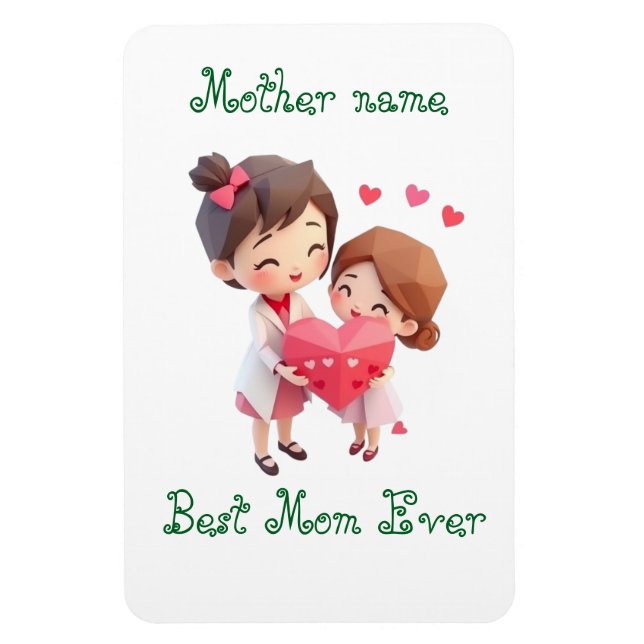 Íman Feliz - Dia de as mães | Melhor Mãe Personalizar P (Vertical)